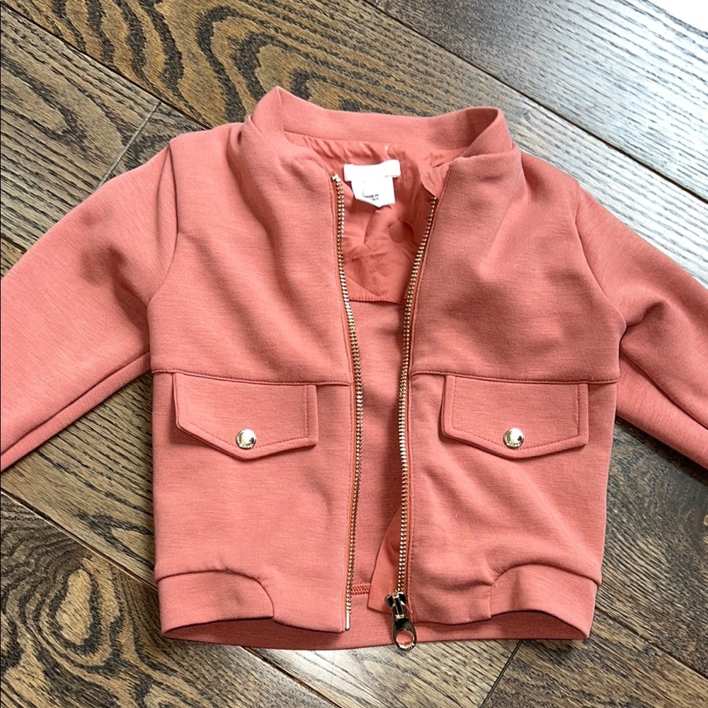 Chloe sequin logo Soft Pink Jacket with Zipper and Ribbed Cuffs 18 months baby - Picture 4 of 16